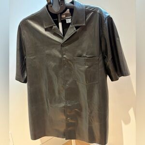 Nanushka Black faux Leather Shirt